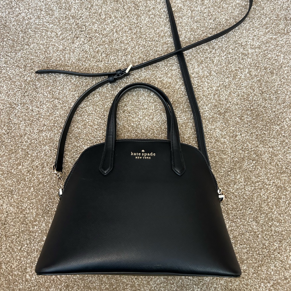 New Kate Spade Schuyler Medium Dome Satchel Saffiano Black